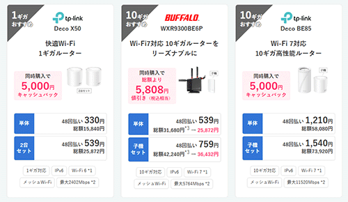 ビッグローブ光Wi-Fiルーター同時購入で5,000円がキャッシュバックされる