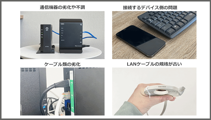 光回線のインターネット速度が遅くなる原因